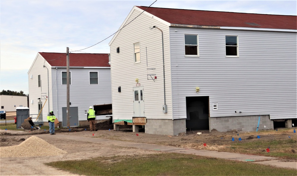 Contractors finish moving World War II-era barracks buildings to new foundations at Fort McCoy