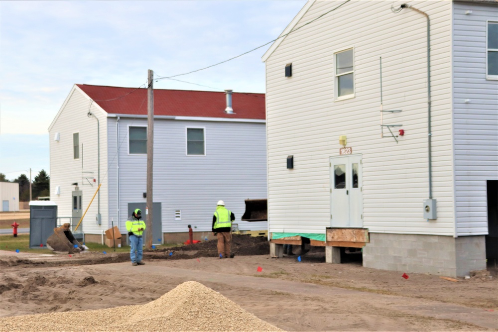 Contractors finish moving World War II-era barracks buildings to new foundations at Fort McCoy