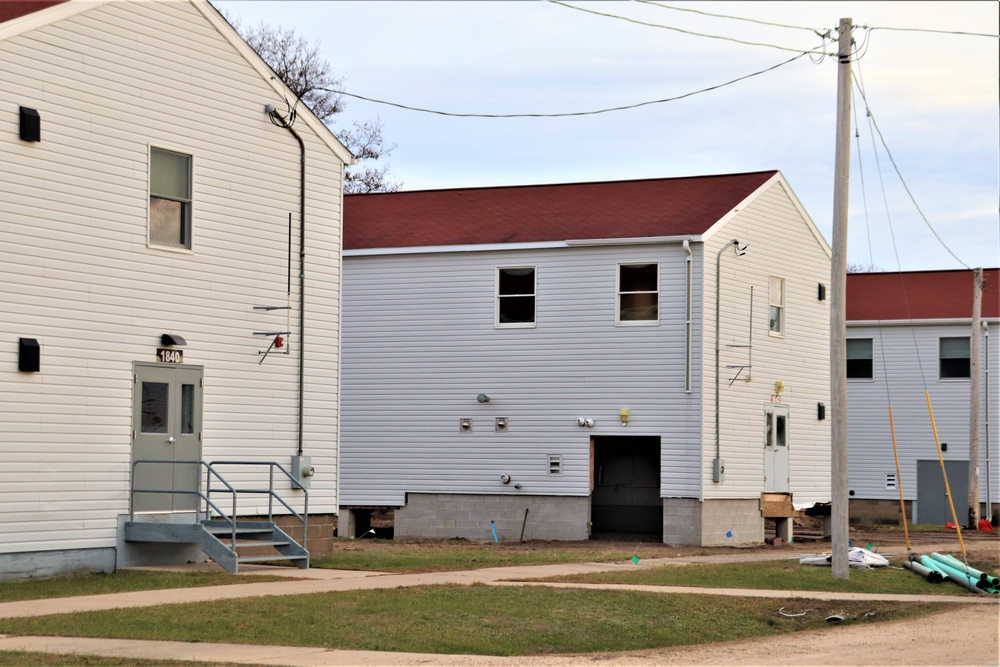 Contractors finish moving World War II-era barracks buildings to new foundations at Fort McCoy