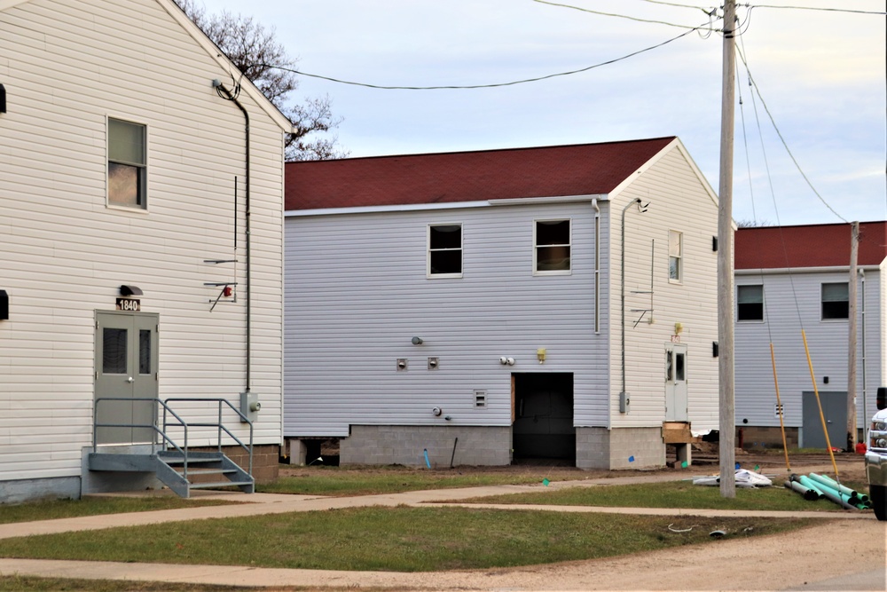 Contractors finish moving World War II-era barracks buildings to new foundations at Fort McCoy