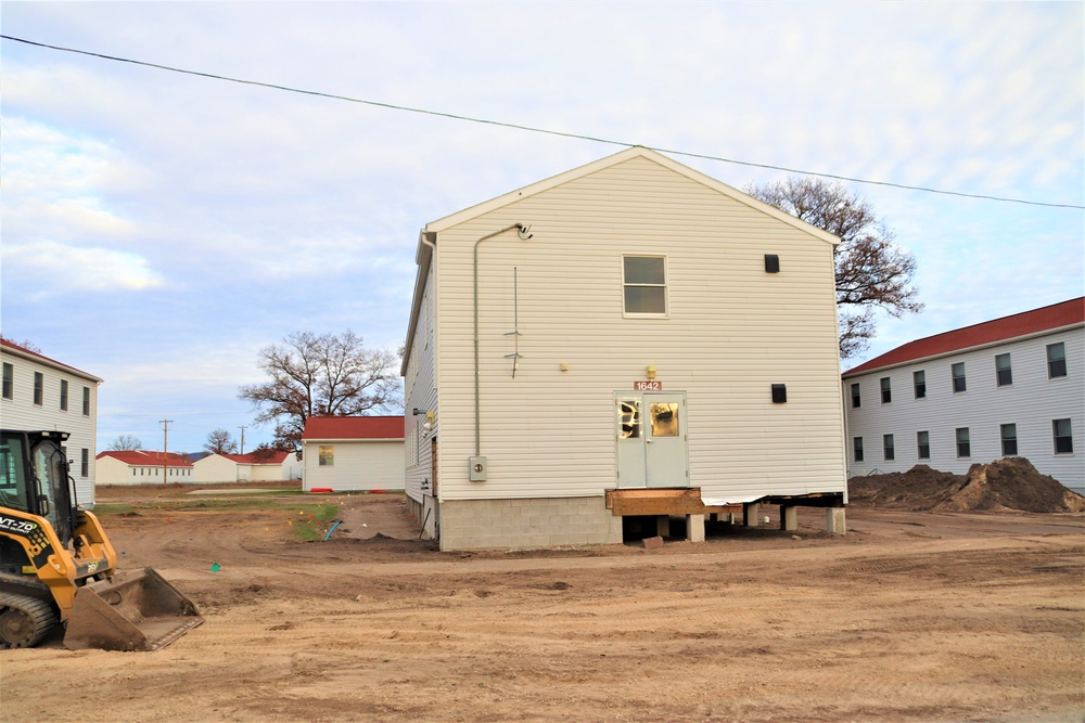 Contractors finish moving World War II-era barracks buildings to new foundations at Fort McCoy