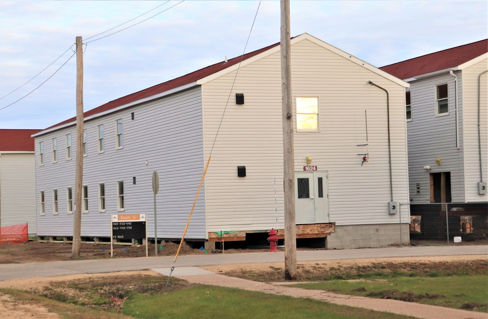 Contractors finish moving World War II-era barracks buildings to new foundations at Fort McCoy