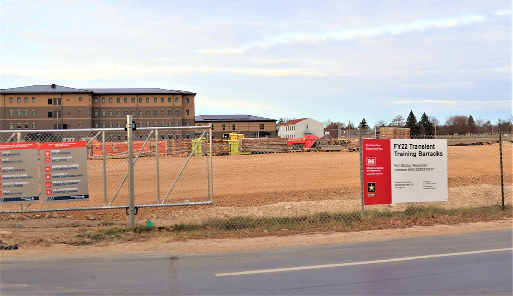 November 2023 construction operations for $28.08 million barracks project at Fort McCoy
