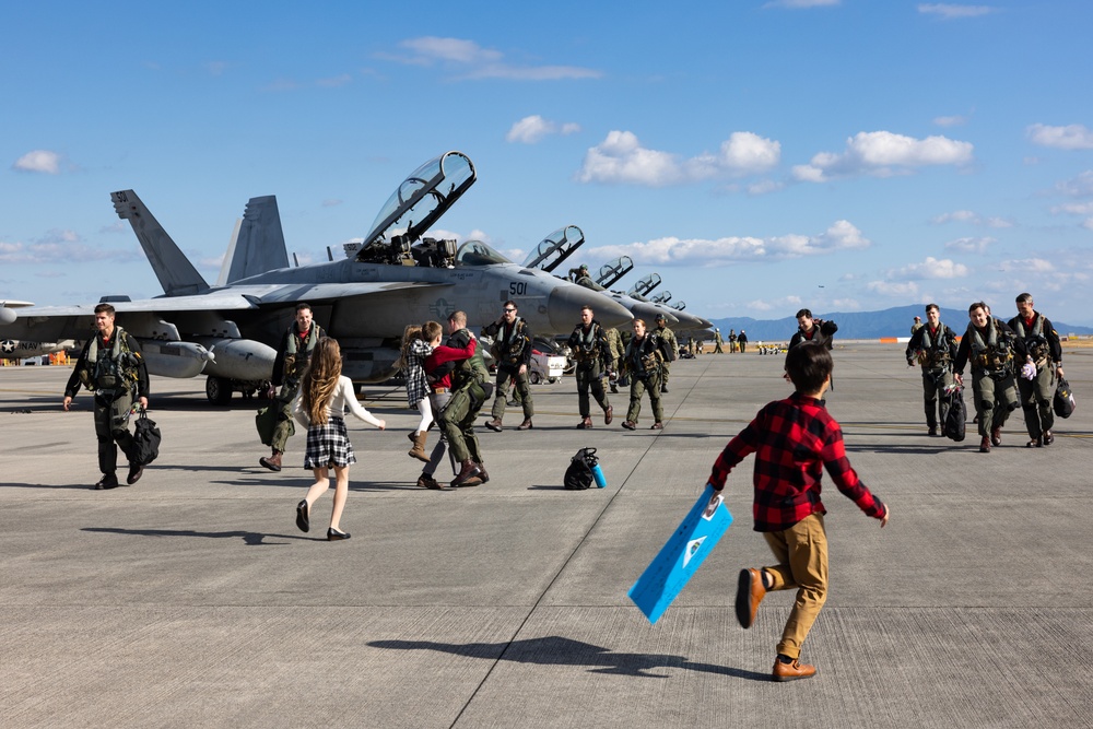 Home at Last: Pilots with CVW-5 return to Marine Corps Air Station Iwakuni