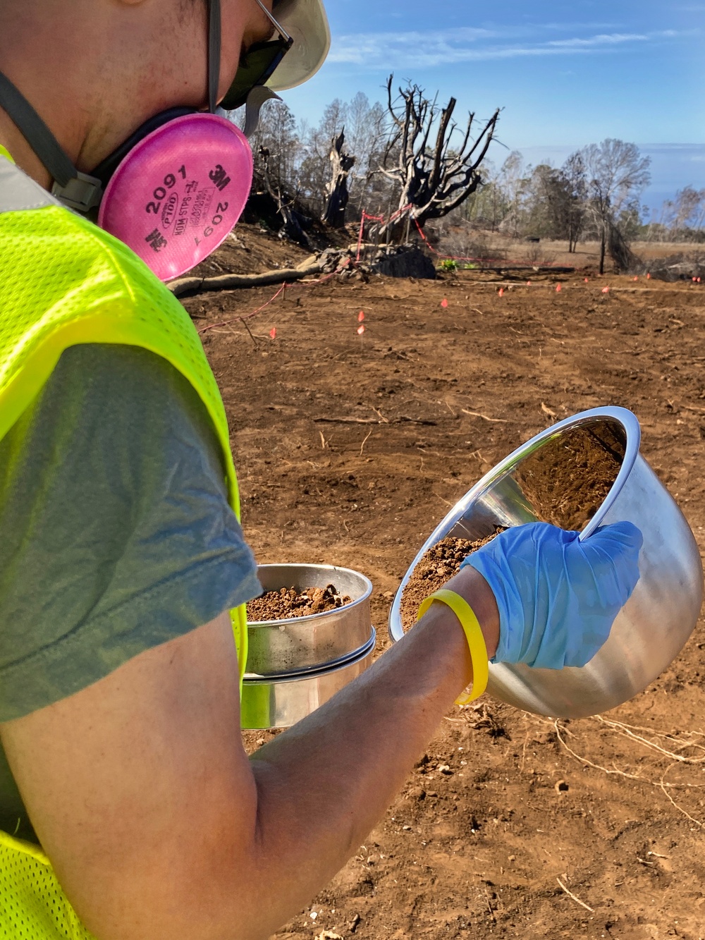 Soil sample collection begins in Hawaii Wildfire debris removal mission