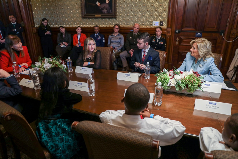 First Lady Jill Biden welcomes National Guard families to the White House