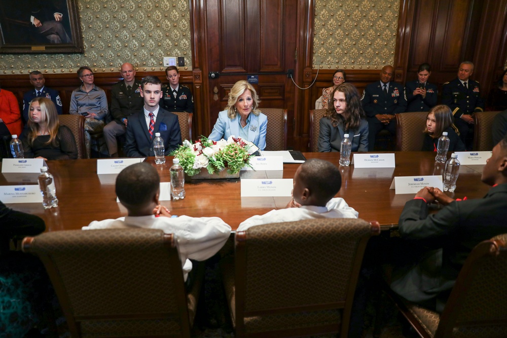 First Lady Jill Biden welcomes National Guard families to the White House