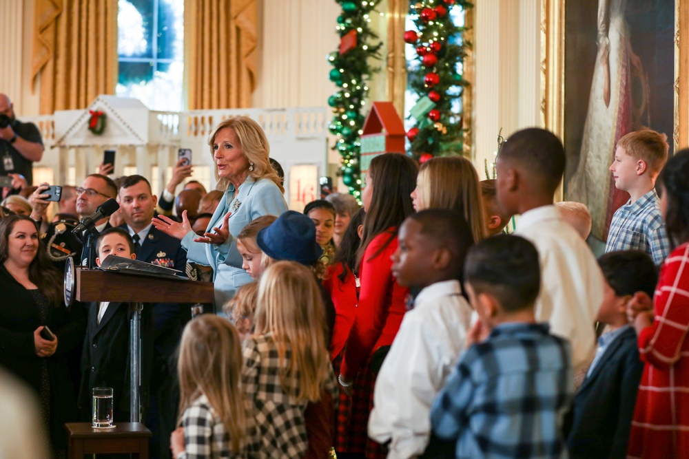 First Lady Jill Biden welcomes National Guard families to the White House