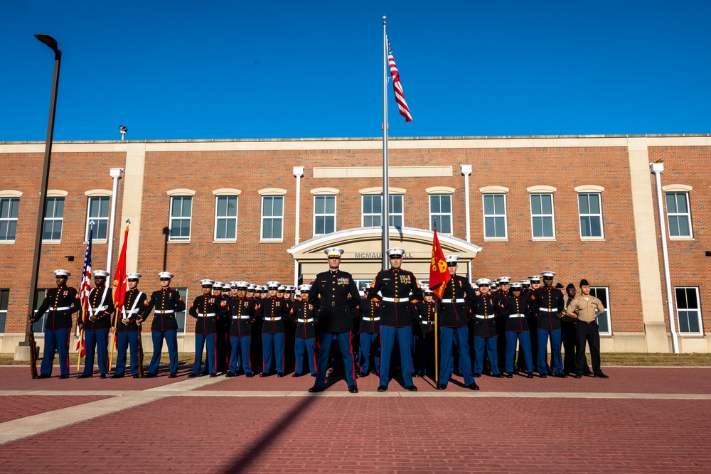 U.S. Marines with Marine Corps Embassy Security Group pose for a group photo