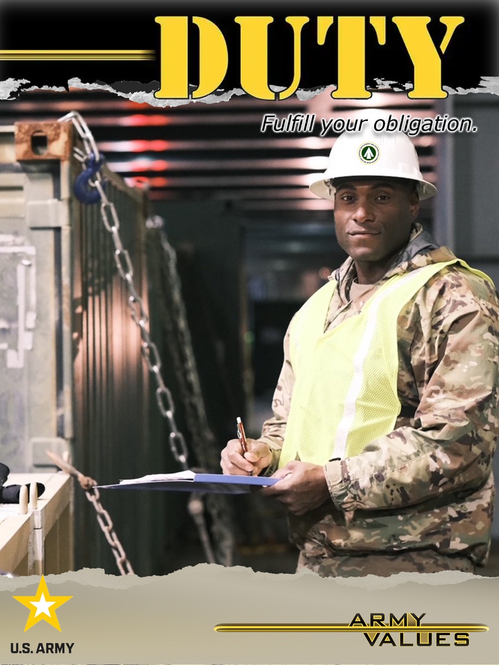 597th Transportation Brigade reenacts retro Army Values poster series