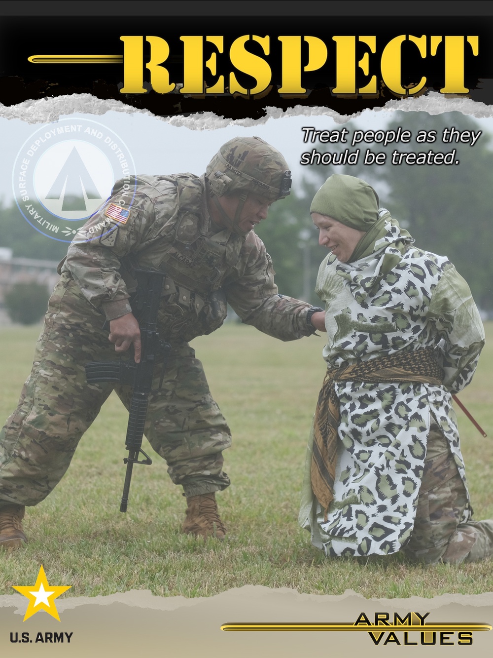 597th Transportation Brigade reenacts retro Army Values poster series