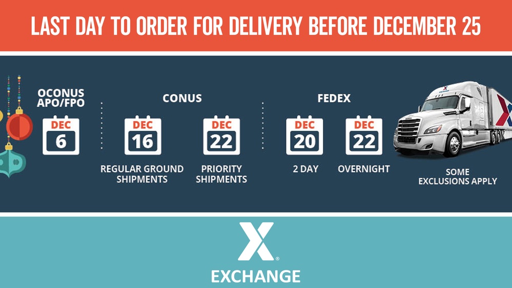 Shop By Dec. 16 on ShopMyExchange.com for Regular Ground Shipping Delivery in Time for the Holidays