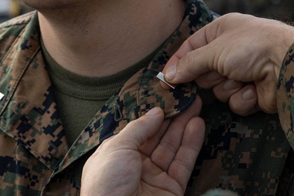 MRF-SEA Marines conduct promotion ceremony for 2nd Lt. Dominic Archuleta