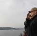 Sailors aboard the USS Rafael Peralta (DDG 115) conduct sea and anchor detail in Yokosuka, Japan