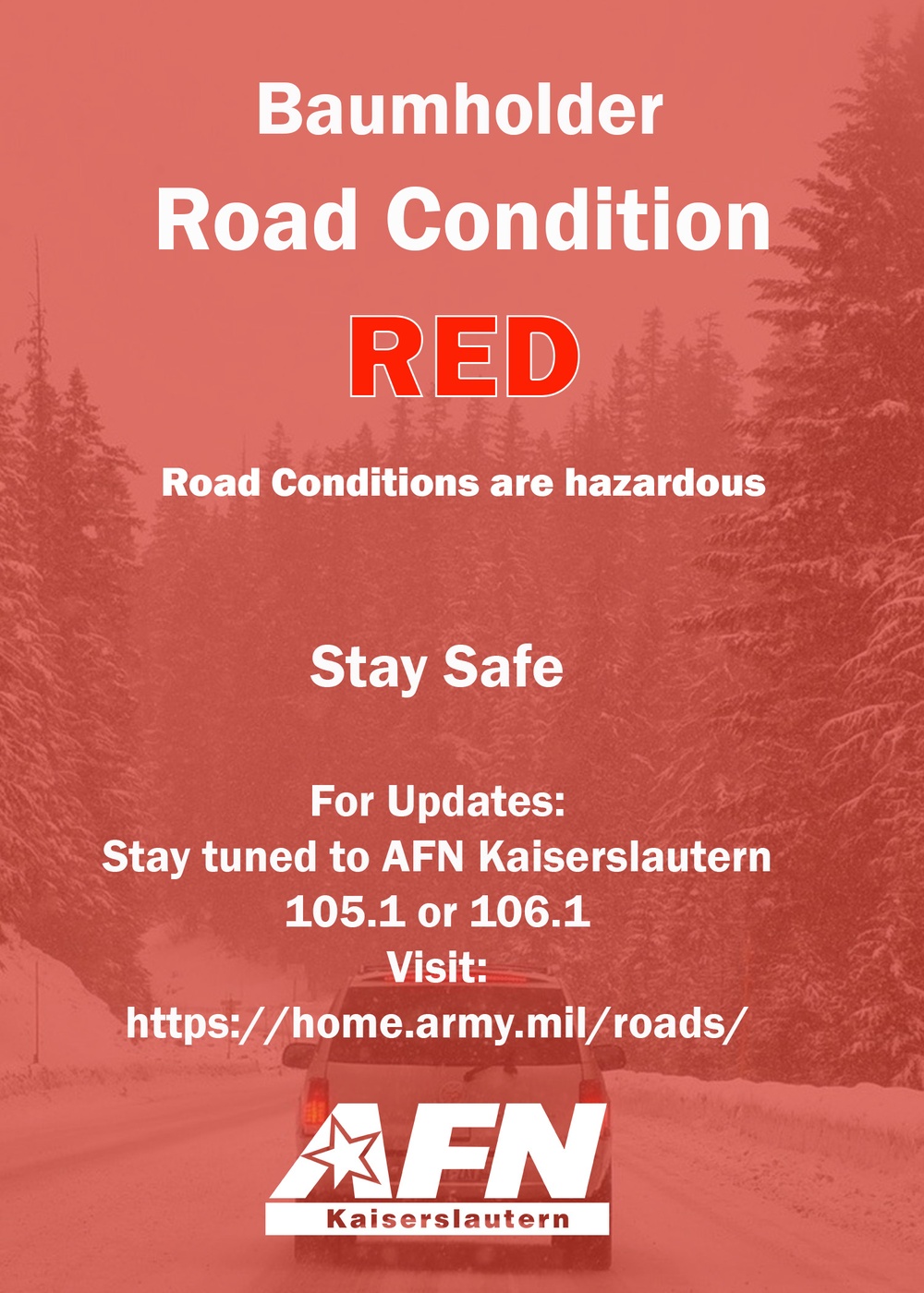 Baumholder Road Condition - Red