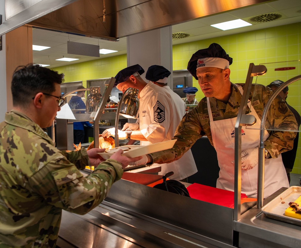 Ramstein AB leadership serves up smiles at the DFAC