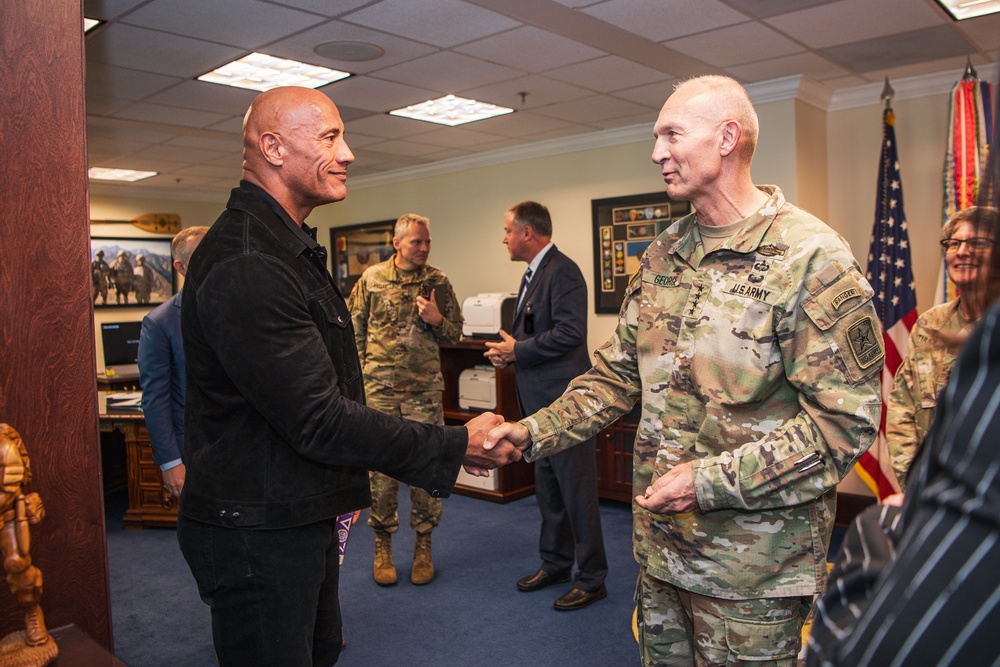 Dwayne &quot;The Rock&quot; Johnson Visits the Pentagon