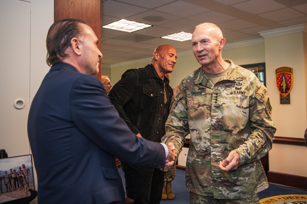 Dwayne &quot;The Rock&quot; Johnson Visits the Pentagon