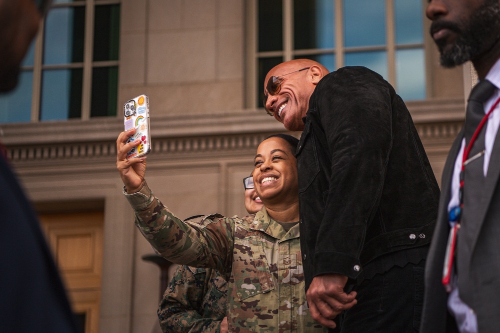 Dwayne &quot;The Rock&quot; Johnson Visits the Pentagon