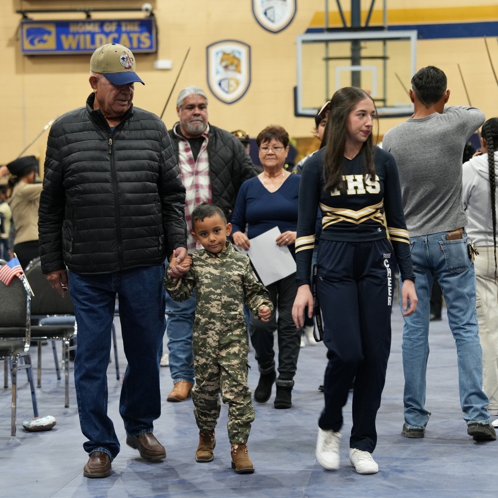 Student escorts veteran