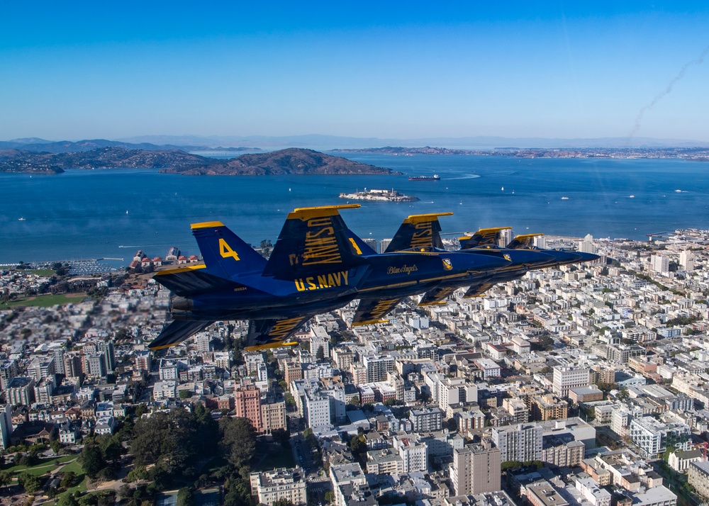 Blue Angels Perform at the Sea and Sky Air Show.