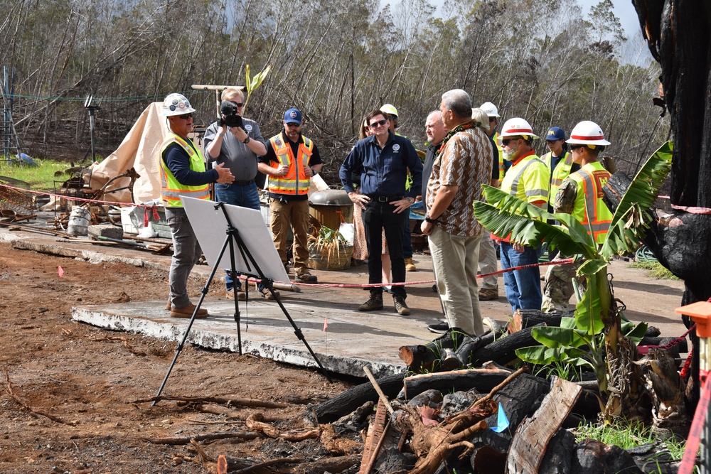 Maui Mayor and FEMA Region Administrator tour Kula HI debris removal work