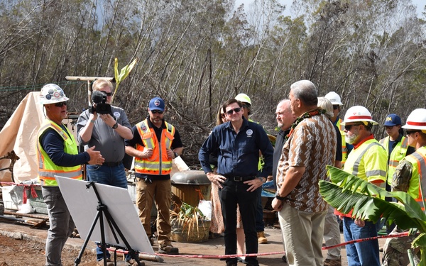 Maui Mayor and FEMA Region Administrator tour Kula HI debris removal work