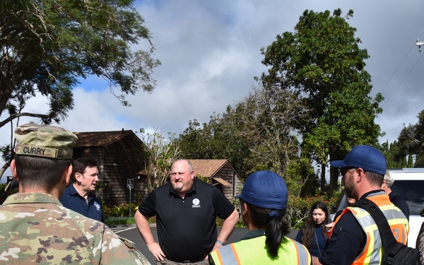 Maui Mayor and FEMA Region Administrator tour Kula HI debris removal work