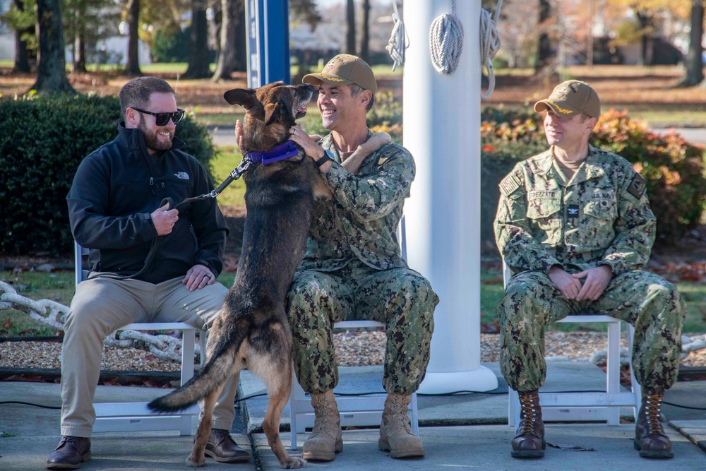 NAS Oceana celebrates retiring military working dog