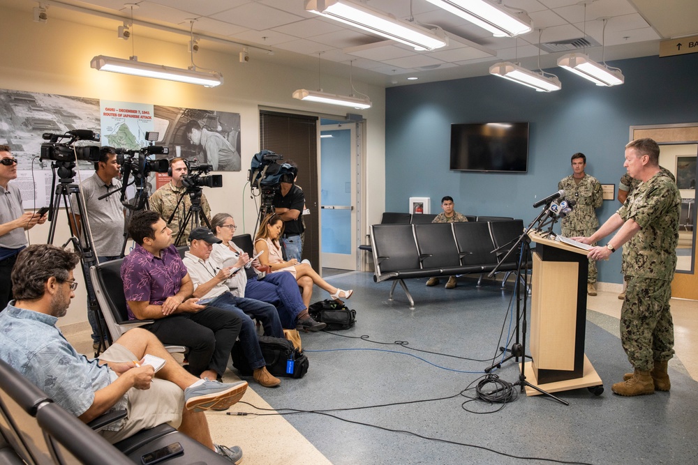 U.S. Navy and Marine Corps Hold Press Conference for Downed P-8A Poseidon in KaneoheBay.