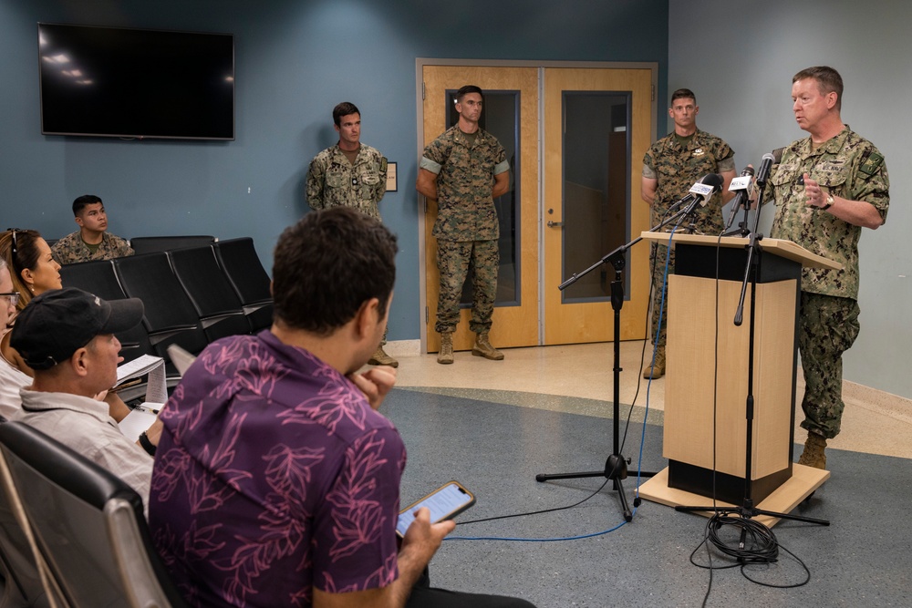 U.S. Navy and Marine Corps Hold Press Conference for Downed P-8A Poseidon in KaneoheBay.