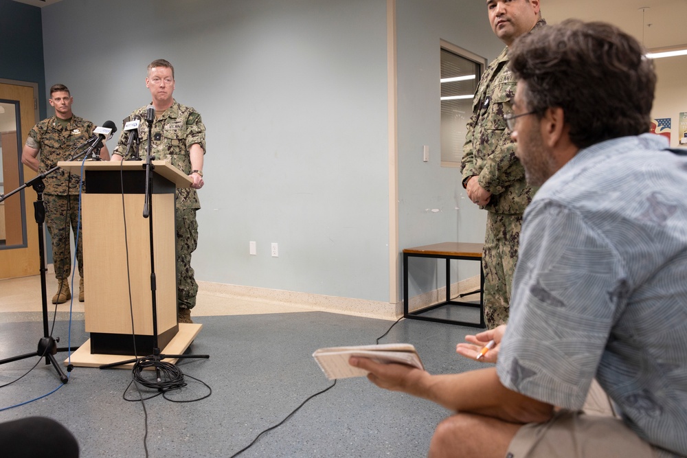 U.S. Navy and Marine Corps Hold Press Conference for Downed P-8A Poseidon in KaneoheBay.