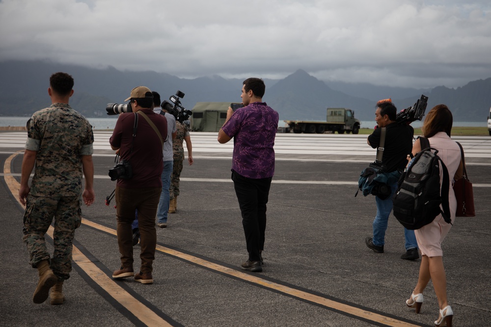 U.S. Navy and Marine Corps Hold Press Conference for Downed P-8A Poseidon in KaneoheBay.