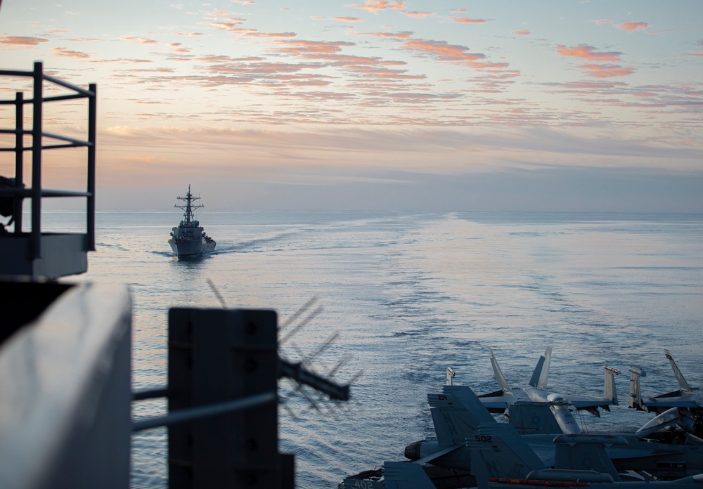 Theodore Roosevelt Refuels John S. McCain At Sea