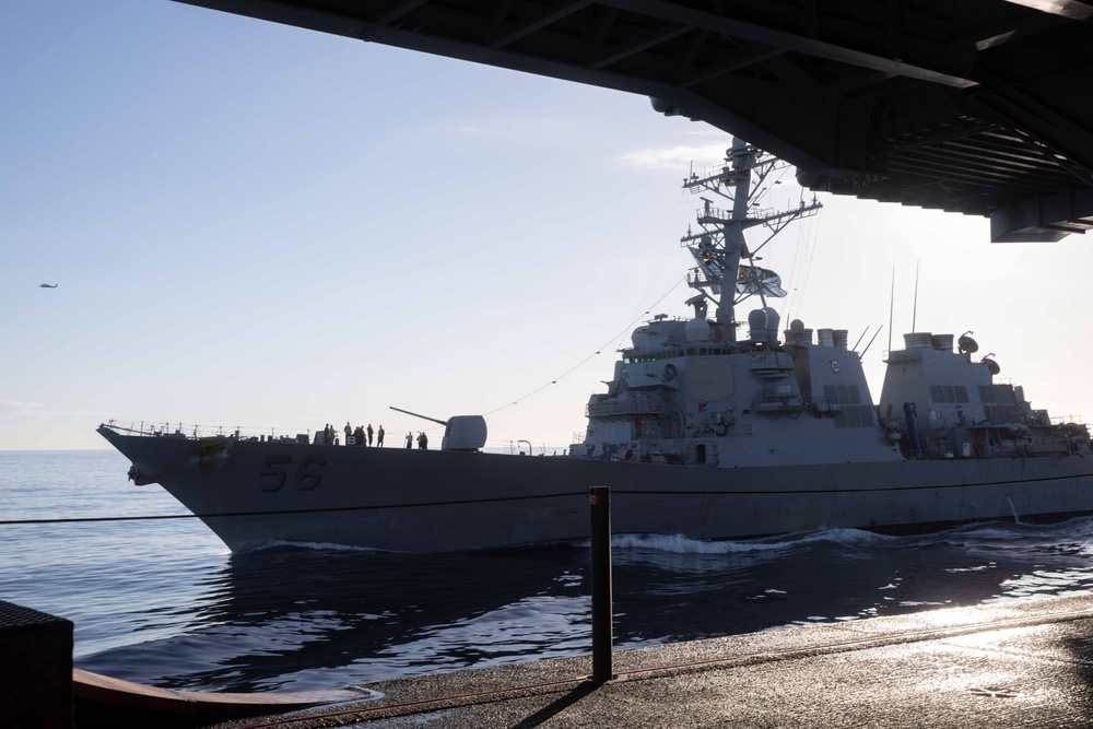 Theodore Roosevelt Refuels John S. McCain At Sea