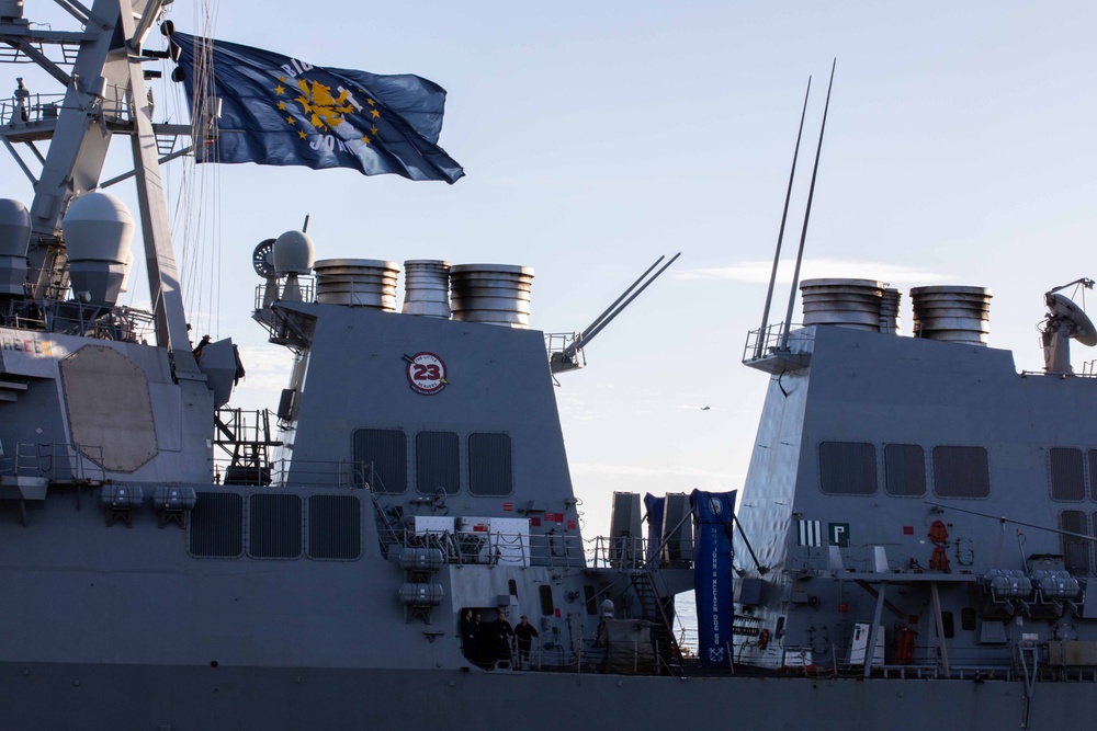 Theodore Roosevelt Refuels John S. McCain At Sea