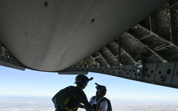 58 AS Rat Pack drops Navy Leap Frogs over California