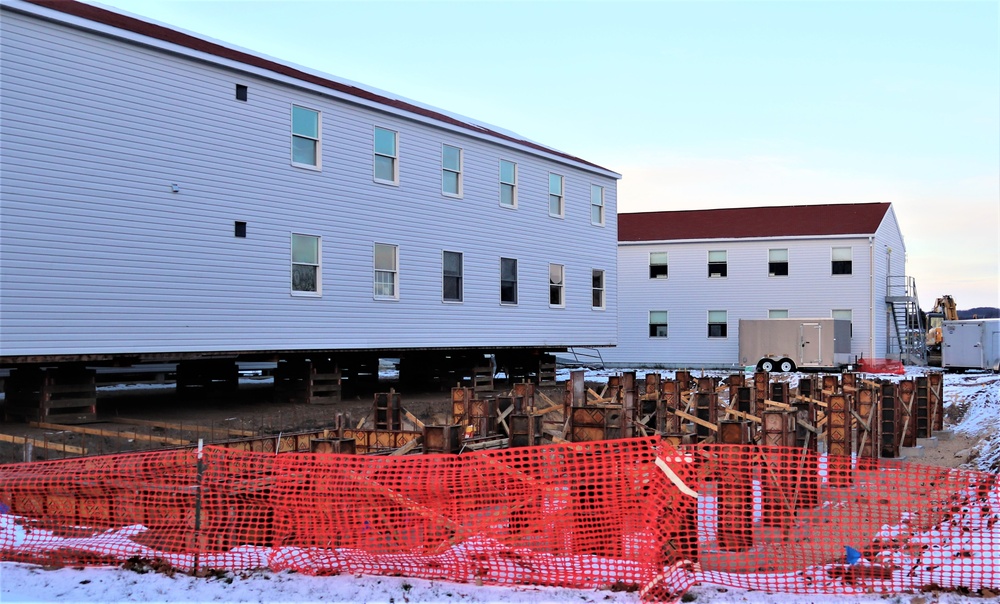 Contractors finish moving World War II-era barracks buildings to new foundations at Fort McCoy