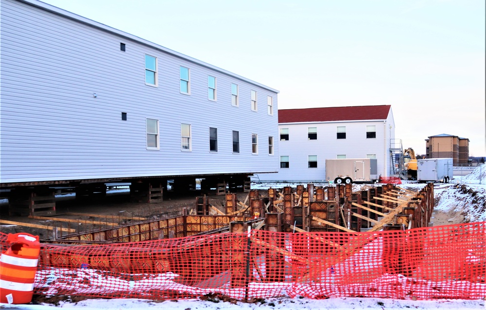 Contractors finish moving World War II-era barracks buildings to new foundations at Fort McCoy