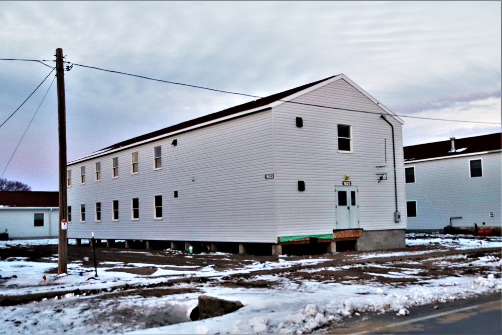 Contractors finish moving World War II-era barracks buildings to new foundations at Fort McCoy