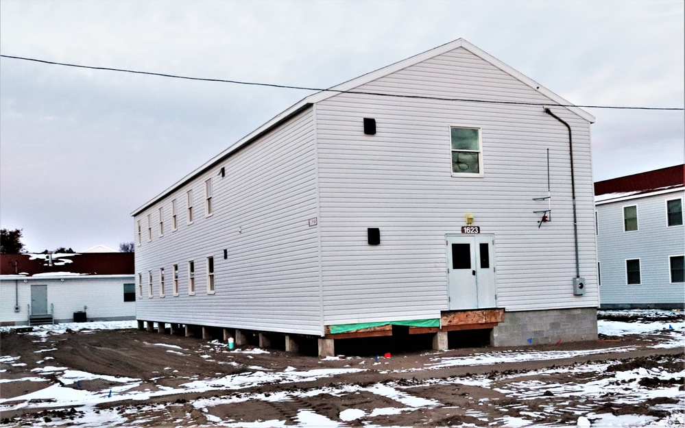 Contractors finish moving World War II-era barracks buildings to new foundations at Fort McCoy