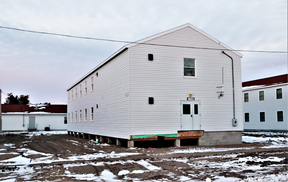 Contractors finish moving World War II-era barracks buildings to new foundations at Fort McCoy