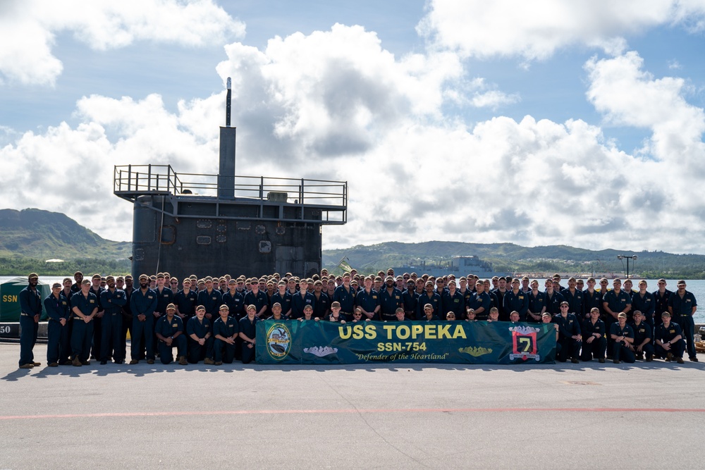 Crew of USS Topeka Pose for a Group Photo