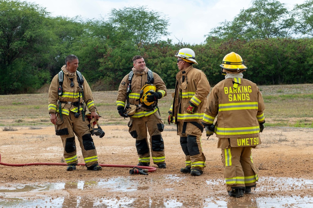 Barking Sands Fire and Emergencey Services Completes Live-Fire Training.