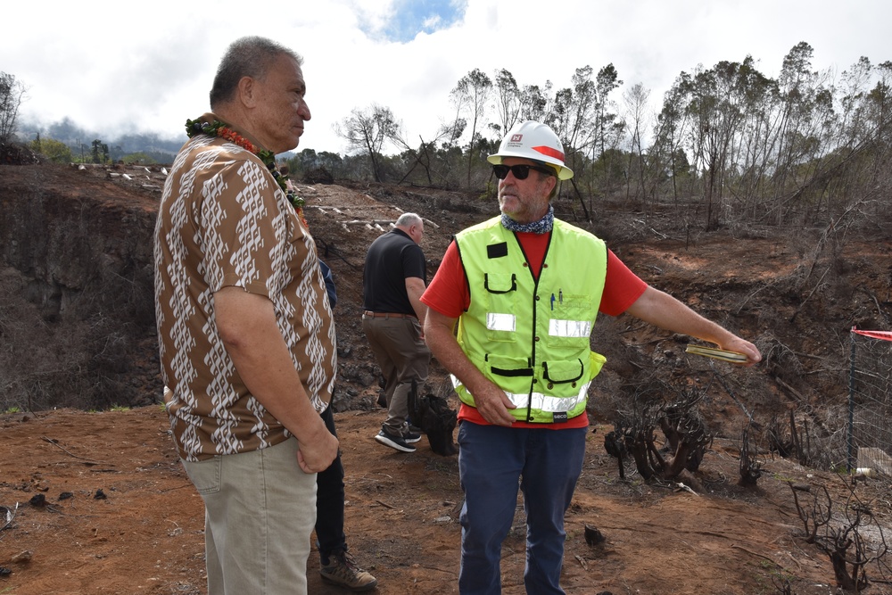 Maui Mayor and FEMA Region Administrator tour Kula HI debris removal work