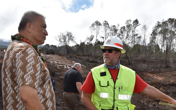 Maui Mayor and FEMA Region Administrator tour Kula HI debris removal work