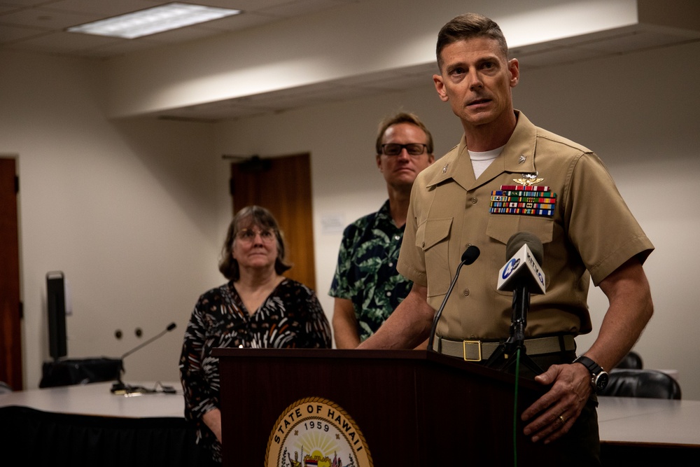 Addressing Pu’uloa Range Concerns:  MCBH Commanding Officer and Hawaii State Representative Come Together at Joint Press Conference