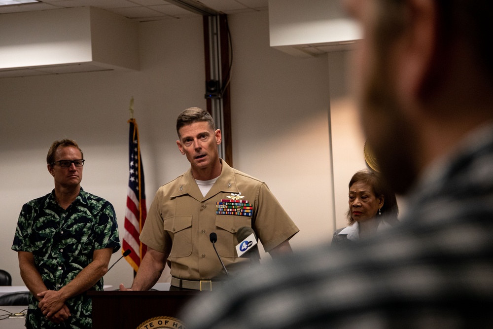 Addressing Pu’uloa Range Concerns:  MCBH Commanding Officer and Hawaii State Representative Come Together at Joint Press Conference