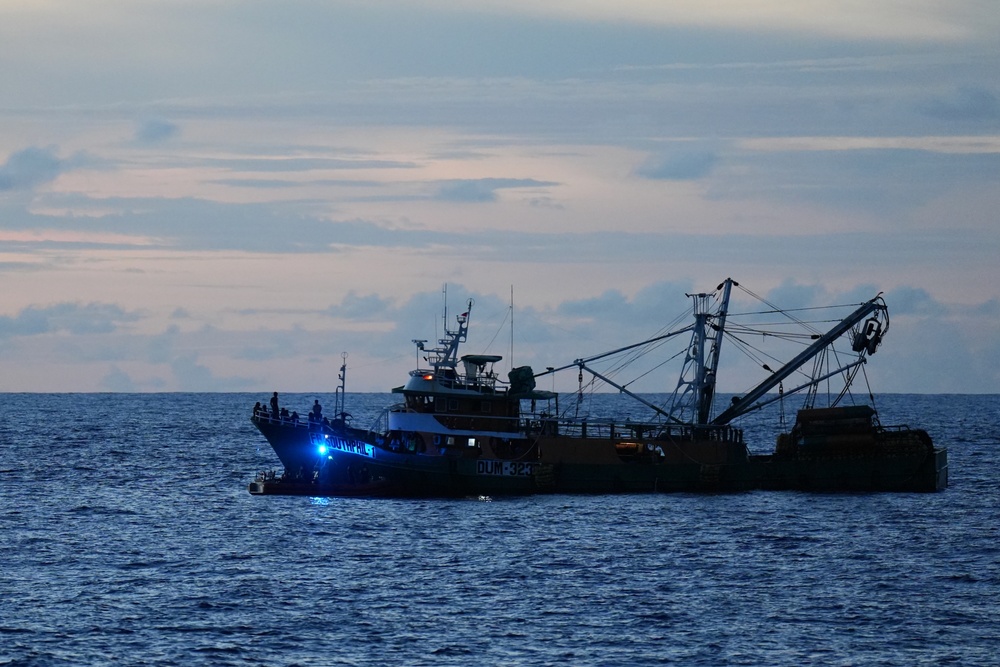 USCGC Frederick hatch (WPC 1143) conducts IUU fisheries boardings