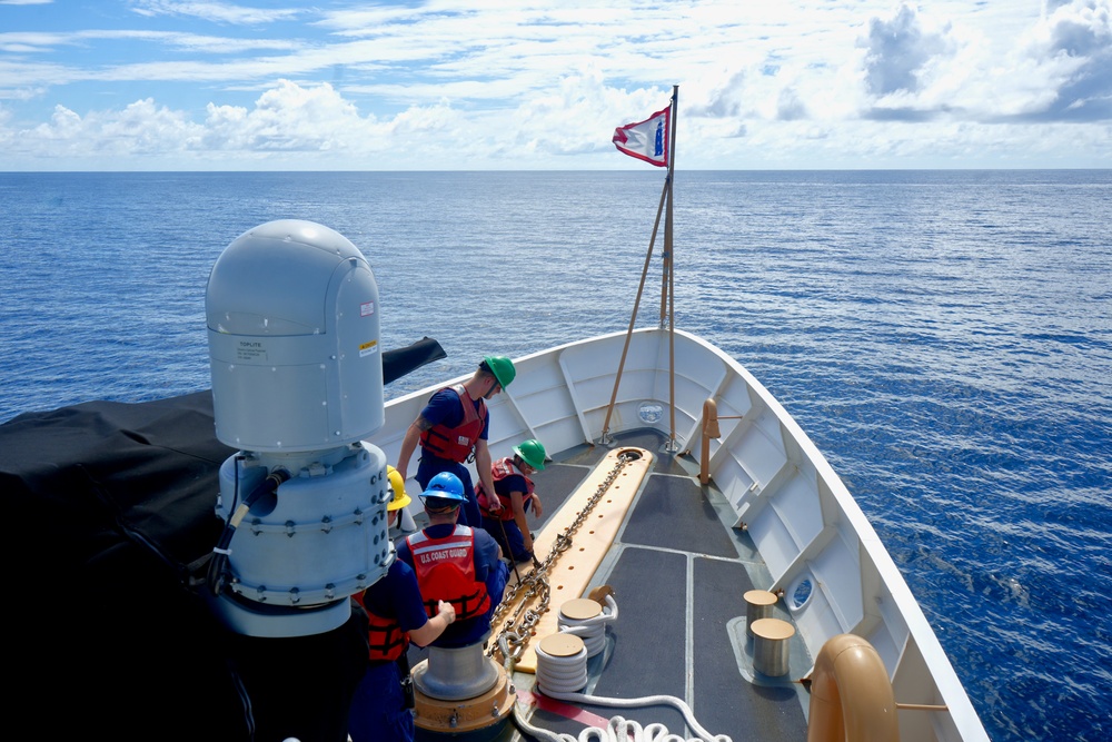 USCGC Frederick Hatch (WPC 1143) secures anchor detail